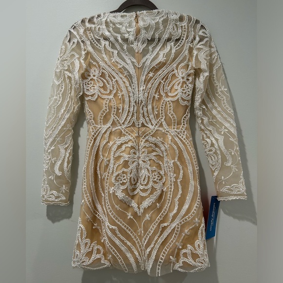 Dave & Johnny Beaded white homecoming prom dress, size 3/4 - Picture 3 of 10